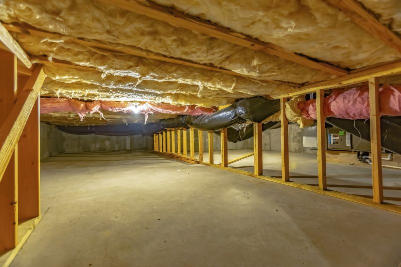 Crawlspace with Insulation and Vapor Barrier